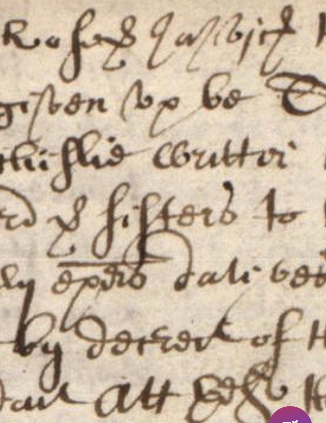 Enlarged detail of Testament Dative showing the word sisters
